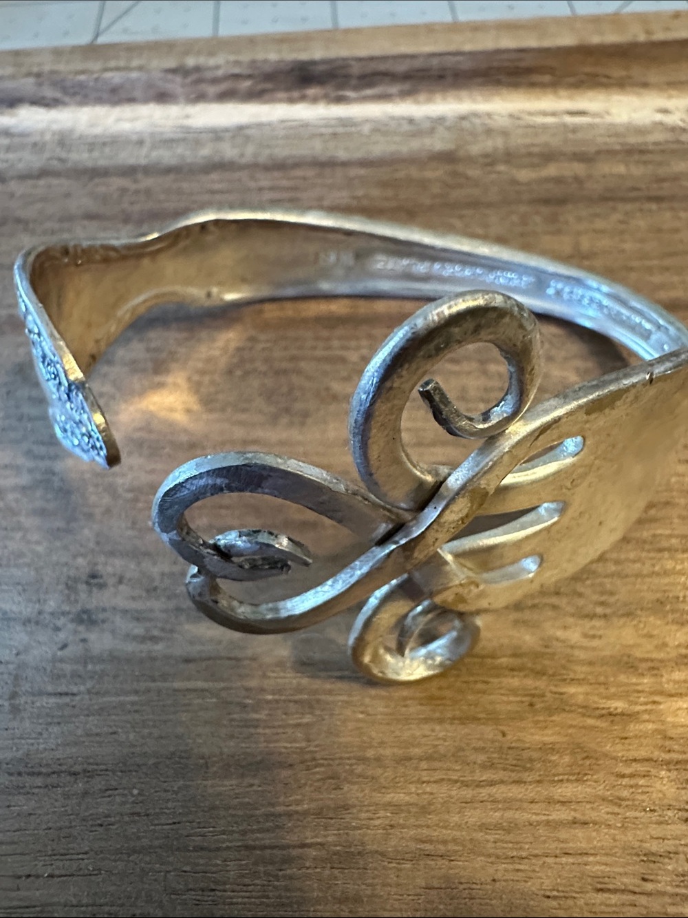 Handcrafted Silver-plated Tone Swirl Cuff Bracelet